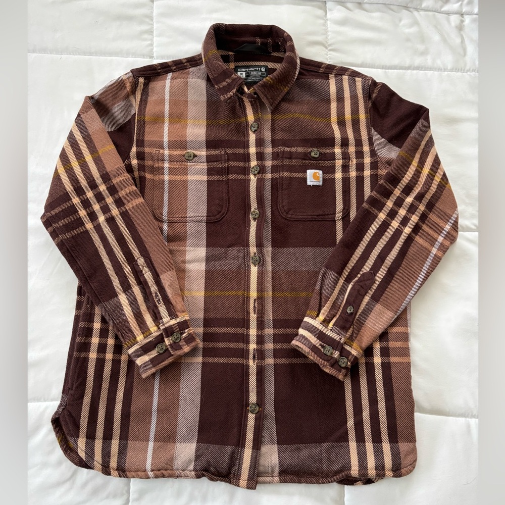 Carhartt Earth Tones Plaid Flannel Shirt